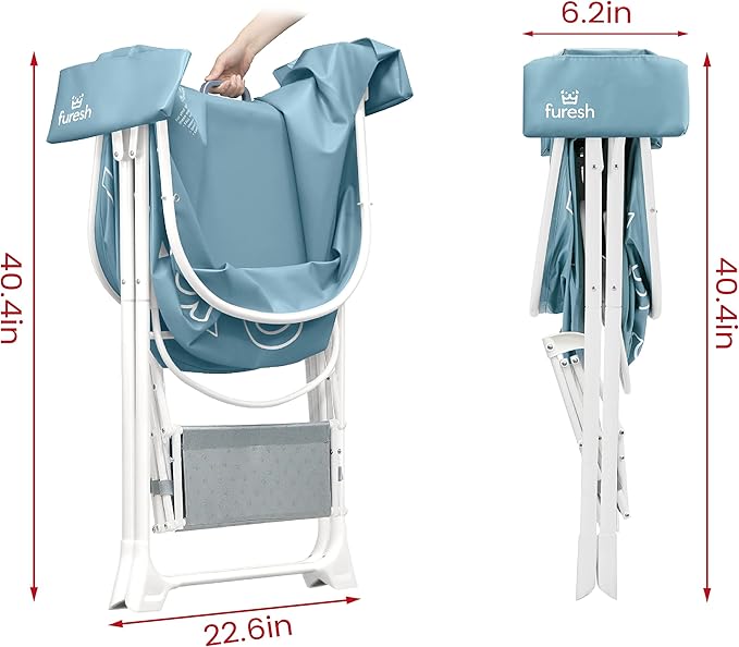 Big Dipper Dog Bath Tub with Stairs, Elevated Portable Foldable Wash Station with Steps for Bathing, Shower and Grooming, Indoor, Outdoor, for Medium to Large Size Dogs-PawvioPets