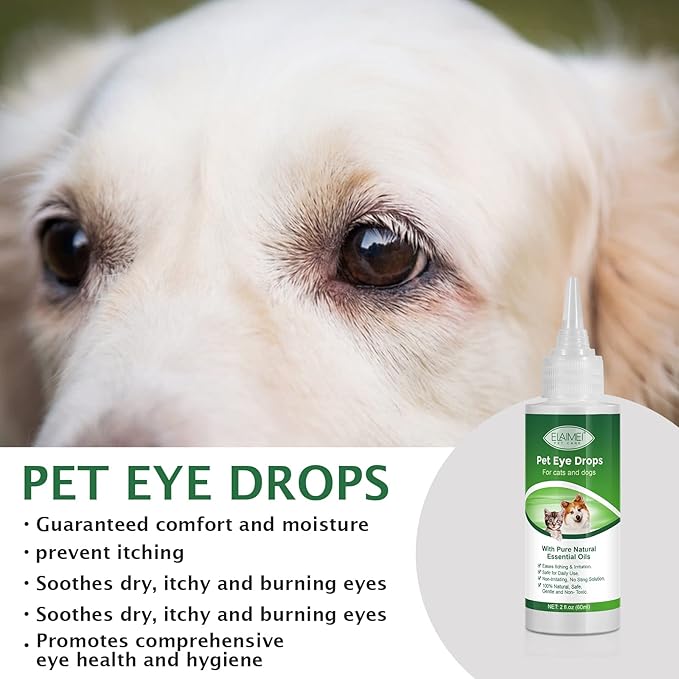 Dog Eye Drops, Eye Cleaner for Dogs & Cats Supports Eyes Infection Relief, Redness & Allergy Eyes Relief, Remove Tear Stain & Eye Debris - Pet Eye Gentle Care Supplement Cats Drops for Eyes - 2 fl oz…-PawvioPets