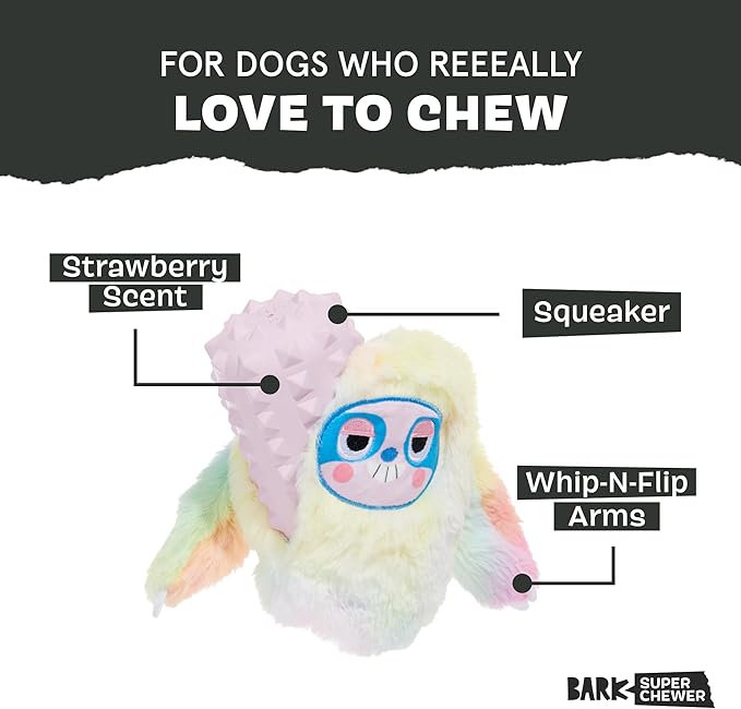 Barkbox Grateful Ted Dog Toy for Medium Dogs – Strawberry-Scented Rip & Reveal Toy for Determined Chewers and Interactive Playtime-PawvioPets