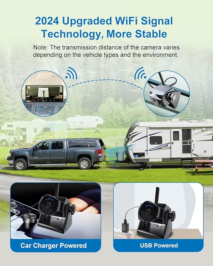 1080P Magnetic Wireless Backup Camera, WiFi Hitch Camera with Long-Lasting Battery,Night Vision,IP69K, Easy Installation for RVs, Trucks, Trailers, Compatible with iPhone,iPad, Android Devices-PawvioPets