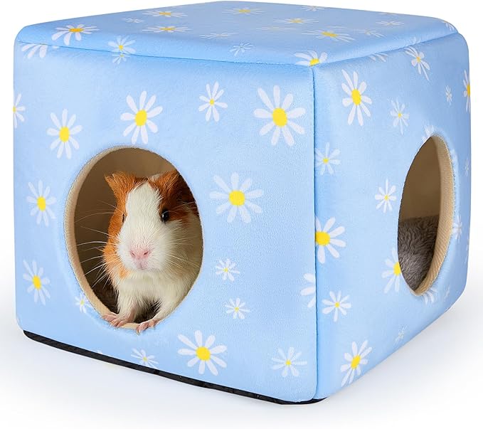 Bienbee Guinea Pig Hideout, Washable Guinea Pigs House Cozy Guinea Pigs Bed for Small Pet Bunny/Rabbit/Hamster/Chinchilla Guinea Pig Accessories Daisy-PawvioPets