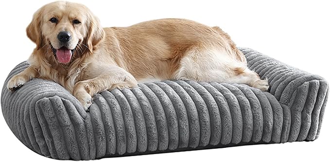 Arlee Saddle Sofa Memory Foam Pet Bed, Comfortable & Washable, Ideal for Dogs and Puppies, Extra Comfort, Couch Design, Crate & Kennel Furniture, Pet Supplies & Essentials, Grey, Large-PawvioPets