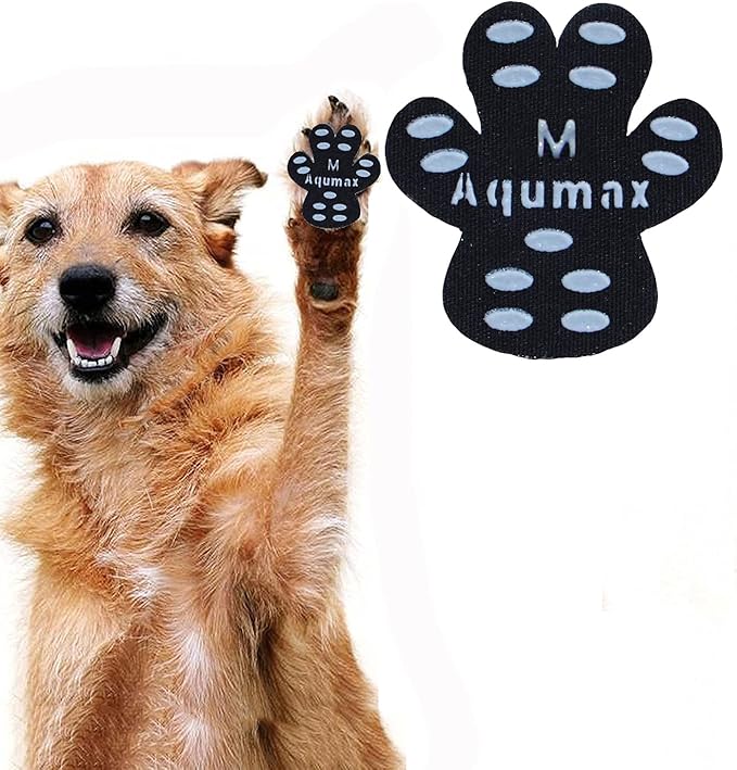 Dog Anti Slip Paw Grips Traction Pads,Dog Feet Stickers with Stronger Self-Adhesive Paw Pad Provide Traction for Senior, Injured Dogs,12 Sets (48 pcs) M Black-PawvioPets