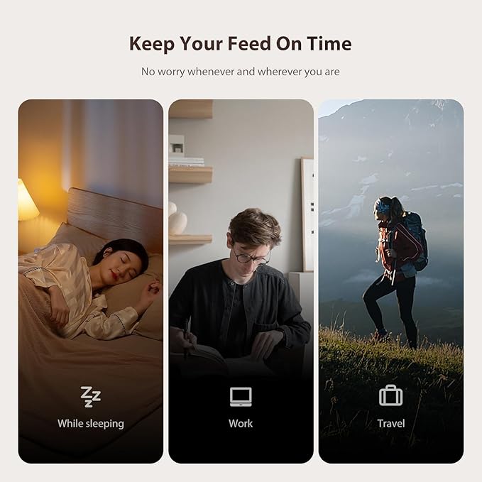 Automatic Cat Feeders, 3L Timed Cat Dry Food Dispenser, Dual Power Supply, Programmable Portion Size, Auto Pet Feeder for Cats and Small Dogs-PawvioPets