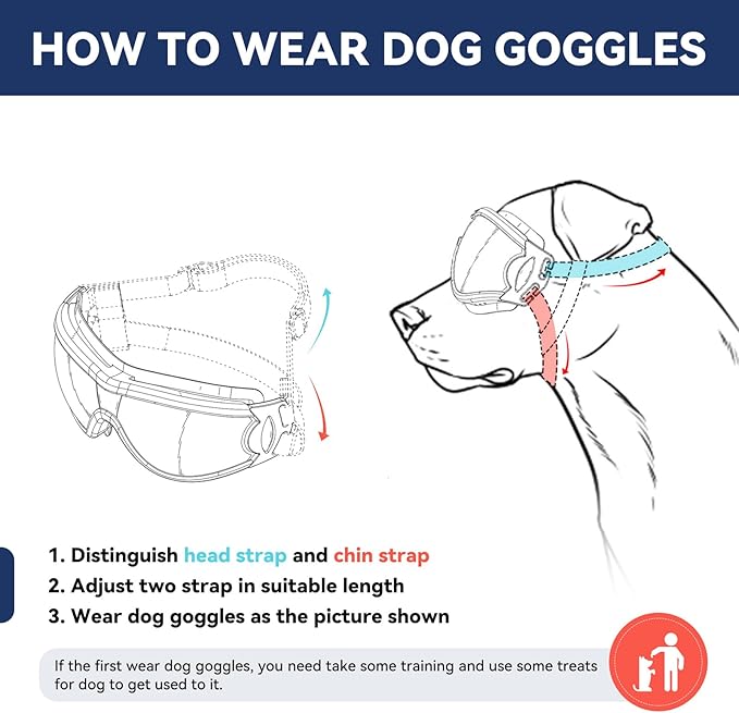 Dog Goggles Dog Sunglasses for Medium to Large Breed Anti-UV Eye Protection with Adjustable Straps- Silver-PawvioPets