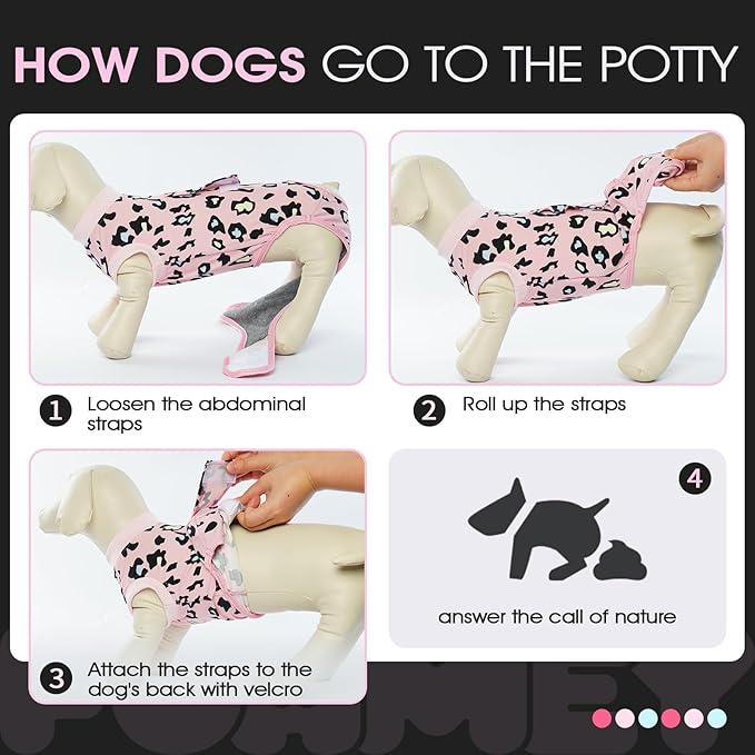 FUAMEY Recovery Suit for Dogs After Surgery,Soft Breathable Dog Bodysuit E-Collar & Cone Alternative Surgical Suit,Male Female Dog Neuter Spay Suits Anti Licking Wounds Onesie Pink Leopard XXL-PawvioPets