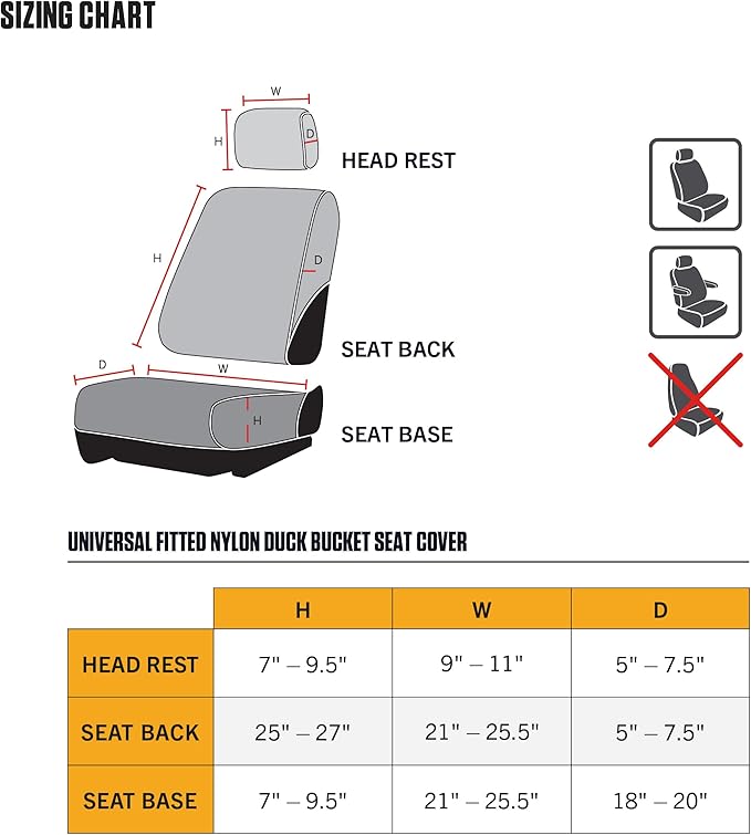 Carhartt Universal Nylon Duck Canvas Fitted Bucket Seat Cover, Durable Seat Protection with Rain Defender, Single, Bluestone-PawvioPets