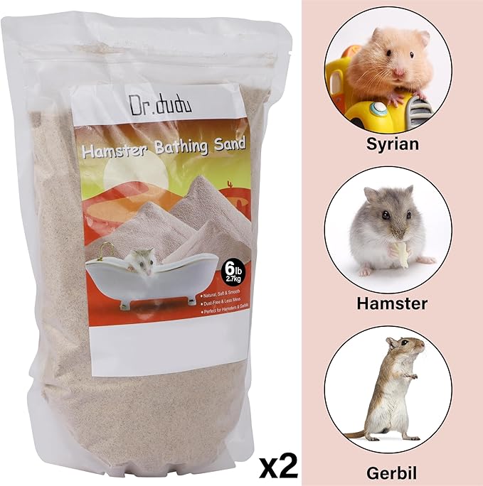 DR.DUDU Hamster Bath Sand, 12lb Dust Free Desert Sand or Potty Litter Sand for Hamster Chinchillas Gerbil Syrian Mice Small Animals (Beige)-PawvioPets
