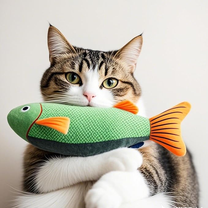 Cat Toys for Bored Indoor Adult Cats - Catnip Toys for Mental Stimulation, Interactive & Durable Kicker Toys for Solo Play, Best for Lazy or Senior Cats (Orange)-PawvioPets