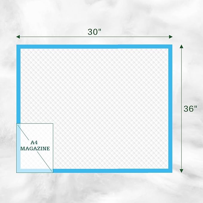 50 Count Bed Pads with Adhesive Strip 30"x36" Thicken Elderly Adults Incontinence Underpads Disposable, Heavy Duty Absorbent Chucks Waterproof, XL Extra Large Puppy Pee Training Pad-PawvioPets