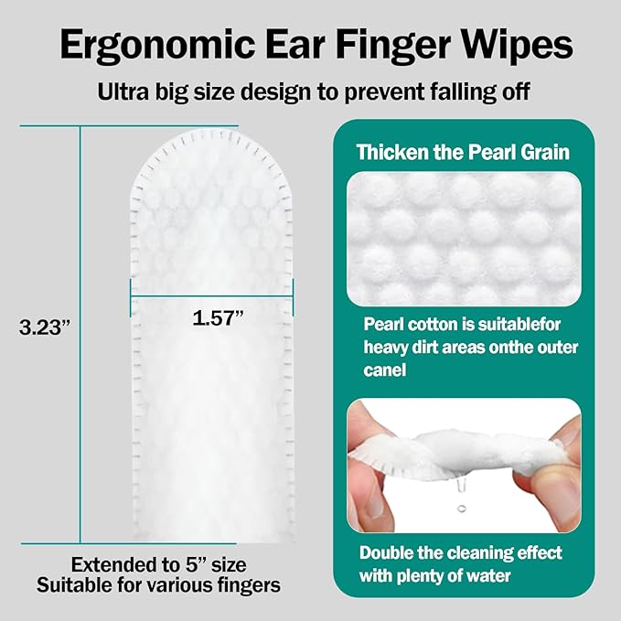 Dog Ear Cleaner Wipes Grooming Kit Care for Dogs & Cats Pet Ear Relief Gently Remove Ear Wax Debris and Smelly 50 Pcs Unscented-PawvioPets