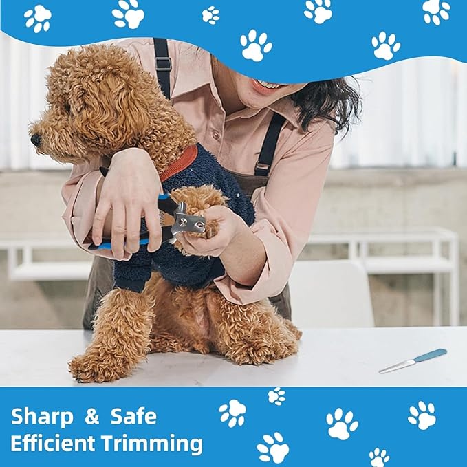 Dog Brush for Shedding,9 PCS in One Pet Slicker Hair Brush Kit with Pet Nail Clipper and File - Dog Cat Grooming Deshedding Undercoat Rake Brush Comb for All Small Large Dogs Cats Blue-PawvioPets