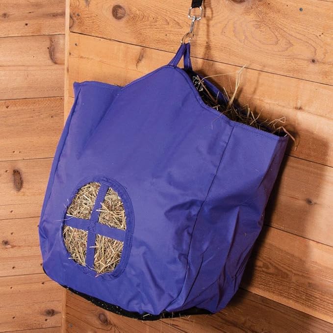 Dura-Tech Nylon Hay Bag for Horses | Color Burgundy | Enhances Digestion with Slow Consumption | Minimizes Hay Waste | Extremely Durable 600 Denier PVC Construction-PawvioPets