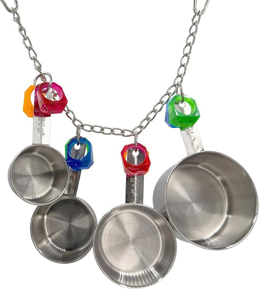 1410 Stainless Pot Delight from Parrots Cockatiels Conures Budgies Macaws Lovebirds African Greys Parrot Toys Stainless Foraging Chew Treat Noise-Making Fun Sensory Enrichment.-PawvioPets