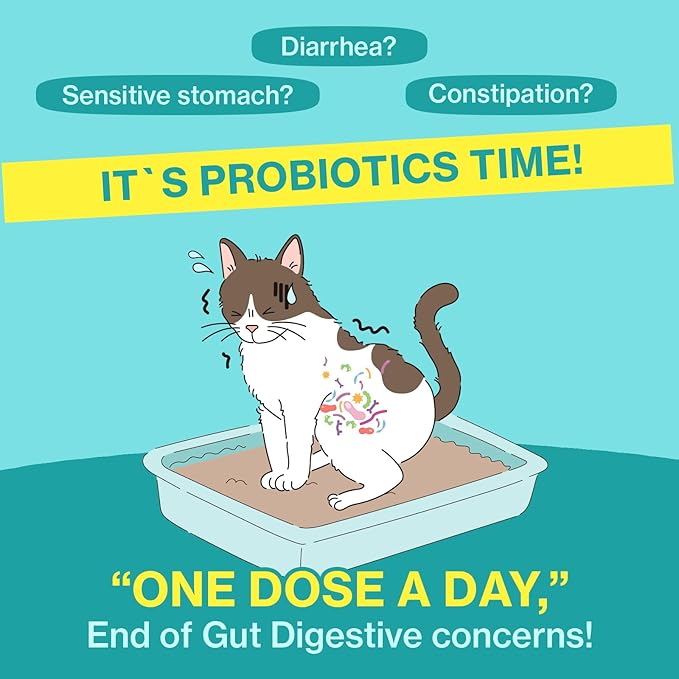 Dr.by CAT BIOME Cat Probiotics - Digestive & Gut Support for Cats, Diarrhea Relief, Immunity Booster with Lactiplantibacillus plantarum Lickable Formula Individually Packaged-PawvioPets