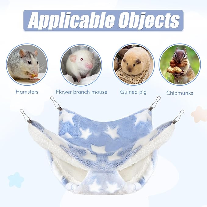 4 Pcs of Rat Hammocks Small Animal Hammock Rat Hanging Bed Guinea Pig Hammock Guinea Pig Accessories for Small Animals Cage Chinchilla Parrot Sugar Glider Ferret Squirrel-PawvioPets