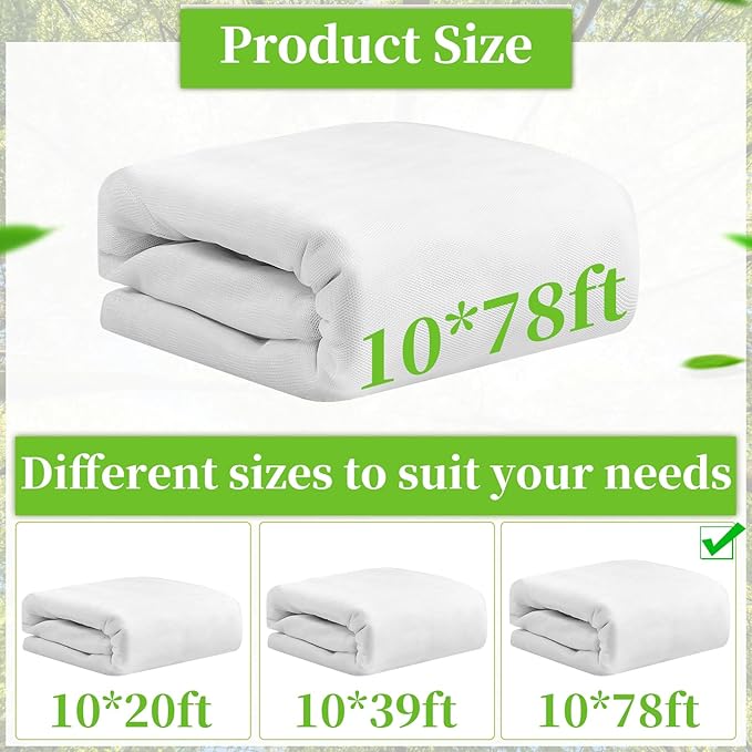 78x10Ft Mosquito Netting Garden Mesh Netting, Bug Insect Mosquito Fly Bird Net, Animals Barrier Protection Net, White 3x24m-PawvioPets