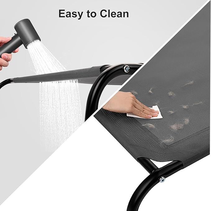 Cooling Elevated Dog Bed for Extra Large Dogs with Non-Slip Floor Protectors & Breathable Mesh, XL Raised Indoor & Outdoor Dog Cot Hammock, 54" L x 35.5" W x 8" Th, X-Large, Green-PawvioPets