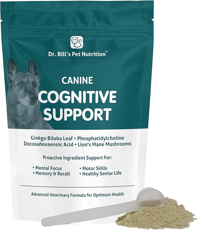 Dr. Bill’s Canine Cognitive Support | Memory Support Supplement Multivitamin for Dogs | Contains Gingko Biloba, L-Carnosine, Vitamin B-12, L-Glutamine, L-Tyrosine, and DHA for Adult and Senior Dog-PawvioPets