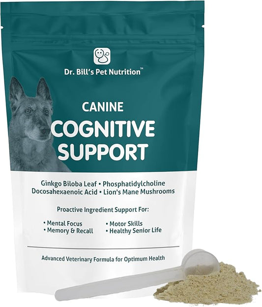 Dr. Bill’s Canine Cognitive Support | Memory Support Supplement Multivitamin for Dogs | Contains Gingko Biloba, L-Carnosine, Vitamin B-12, L-Glutamine, L-Tyrosine, and DHA for Adult and Senior Dog-PawvioPets