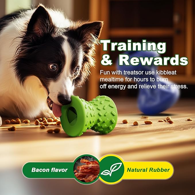 Dog Toys for Aggressive chewers, Indestructible Toy for Small Dogs Interactive Toy Dog chew Toys (Green + Blue)-PawvioPets