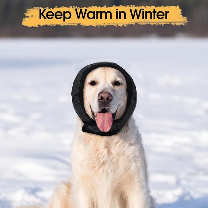 Dog Calming Hoodie, Dog Ear Muffs Noise Protection & Anxiety Relief, No Shake Ear Wraps for Dogs Quiet Ears Cover Headband for Fireworks Grooming Swimming Bathing Force Drying-PawvioPets