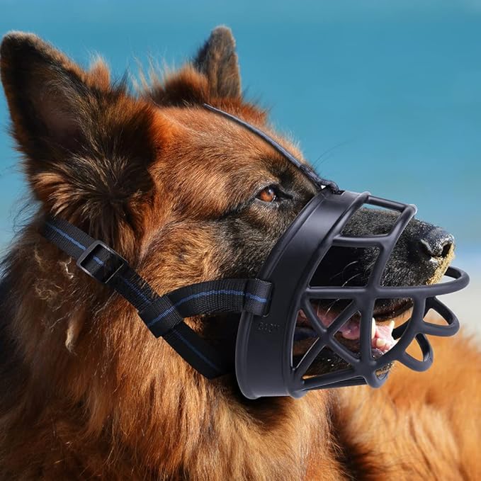 Dog Muzzle, Breathable Basket Muzzles for Small, Medium, Large and X-Large Dogs, Prevent Barking, Biting, Chewing Dog Mouth Cover-PawvioPets