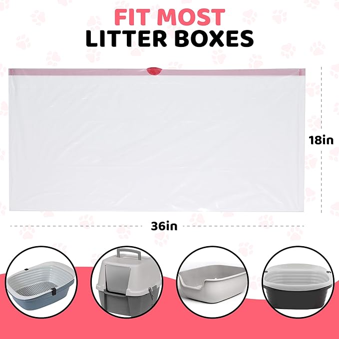 Cat Litter Box Liners 30 Count Drawstring Kitten Waste Bag-PawvioPets