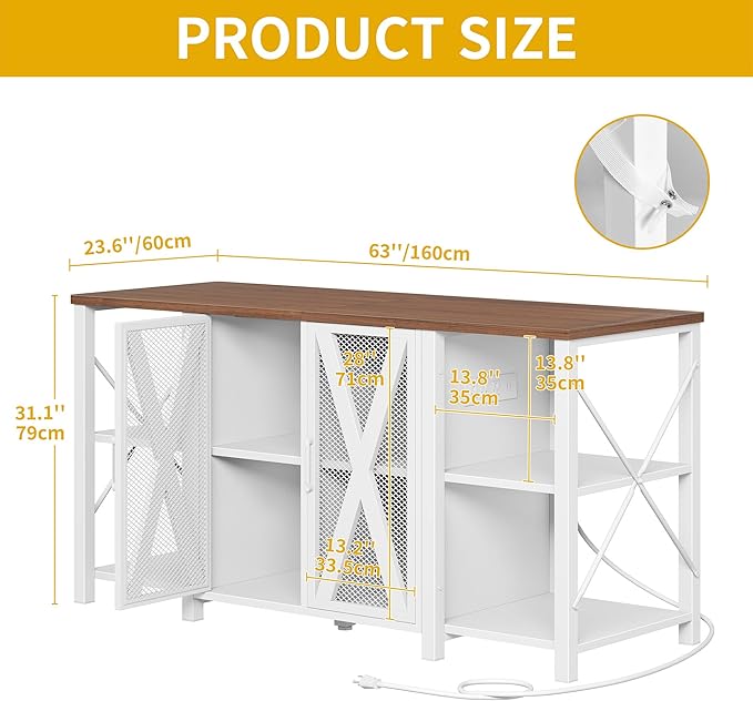 DWVO 75-120 Gallon Aquarium Stand with Power Outlet & LED Light, Cabinet for Accessories Storage - Heavy Duty Metal Fish Tank Stand Suitable for Turtle Tank, Reptile Terrarium, 2000LBS Capacity, White-PawvioPets