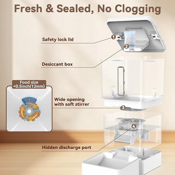 Automatic Dog Feeder with Camera: 8L/33 Cups 5G WiFi Timed Food Dispenser for Dogs - 1080P HD Night Vision Video Recording 2-Way Audio APP Control-PawvioPets