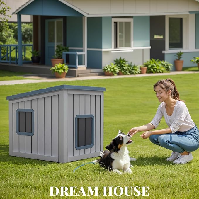 DRATO Dog House Indoor and Outdoor with Weatherproof Roof Removable Floors for Small to Middle Sized Dogs Easy to Assemble-PawvioPets