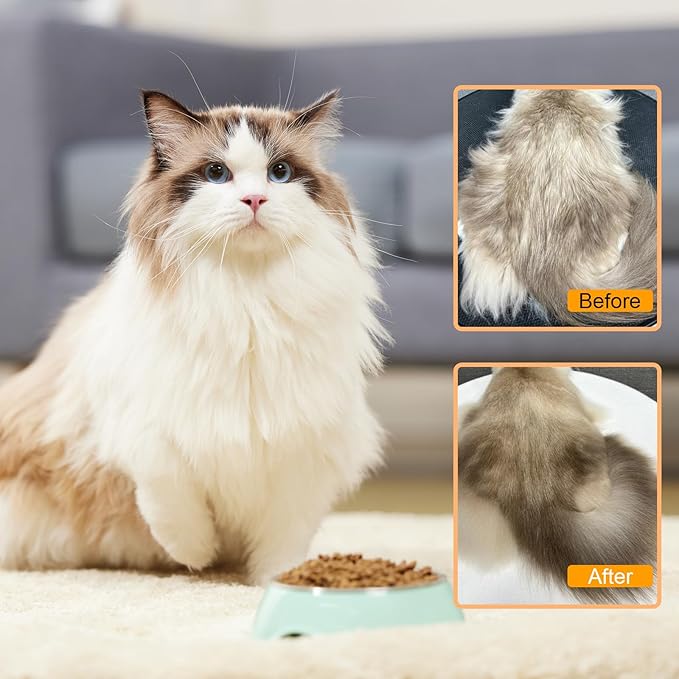 4 in 1 Cat Steam Brush for Shedding，Rechargeable Steam Pet Brush With Rotating Handle for Massaging, Self-Cleaning, and Pet Hair Removal for Long and Short Hair of Cat and Dog （Beige）-PawvioPets