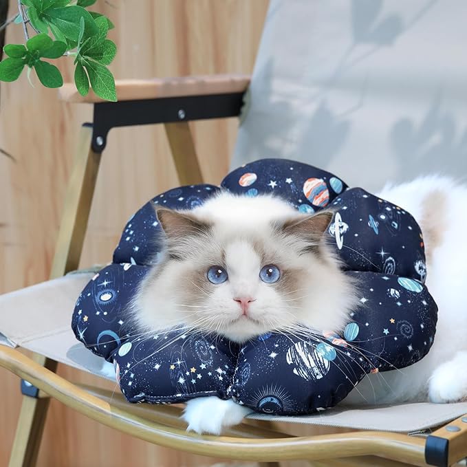 ComSaf Cat Cone Collar Soft, Protective Adjustable Cat Cones to Stop Licking After Surgery, Comfortable Lightweight Elizabethan Collar for Kitten Prevent from Licking Wounds, Not Block Vision-PawvioPets