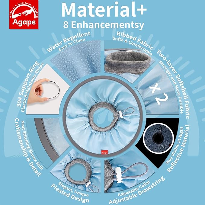 Agape Comfortable Cat Cone - Lightweight Soft Recovery Collar for Cats After Surgery - Protective E-Collar for Small, Medium, and Large Cats - Stops Licking & Scratching - Wound Care-PawvioPets