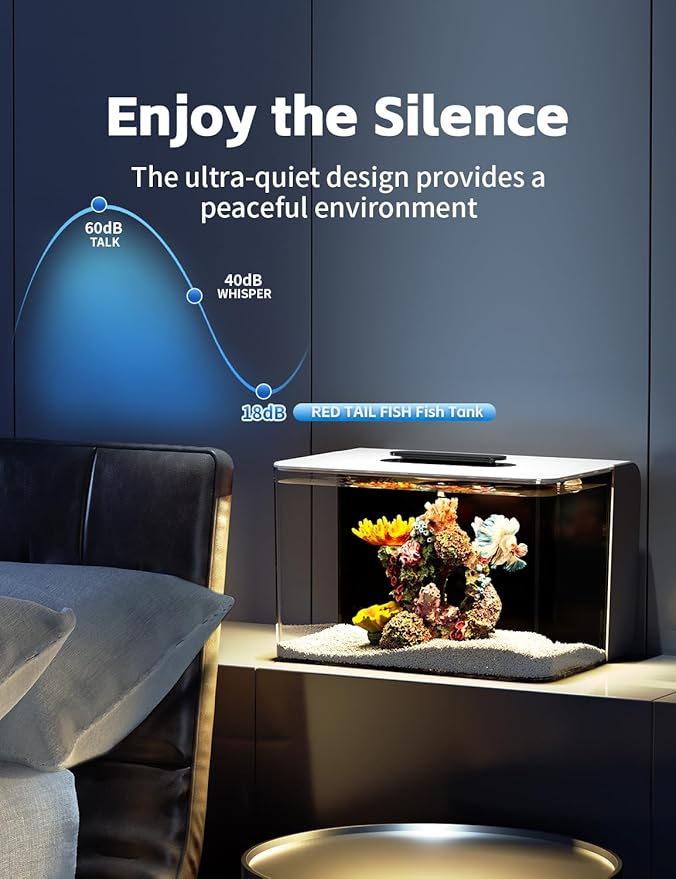 Betta Fish Tank, 2.5 Gallon Aquarium Kit with Filter, Light, Self Cleaning, Oxygenation, Small All in One Starter Fish Tank for Goldfish, Guppy, Shrimp, Desktop, Acrylic-PawvioPets