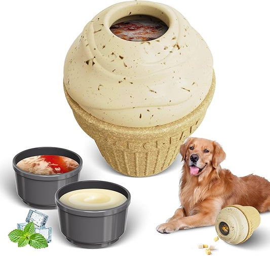 Dog Treat Dispenser Toy Interactive, Frozen Treat Toy Reduces Anxiety, Chew Toys for Aggressive Chewers, Birthday Enrichment Toy, Dog Treat Toys to Keep Them Busy for All Breeds-PawvioPets