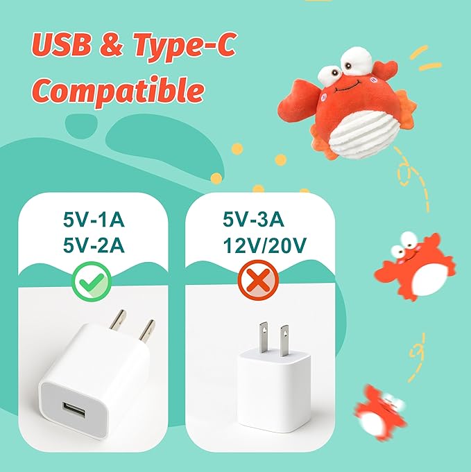 Crab Interactive Dog Toys – Rechargeable Self-Play Toy with Motion-Activated Ball & Music Recording Modes for Small, Medium & Large Dogs, Moving Dog Toy to Keep Them Busy-PawvioPets