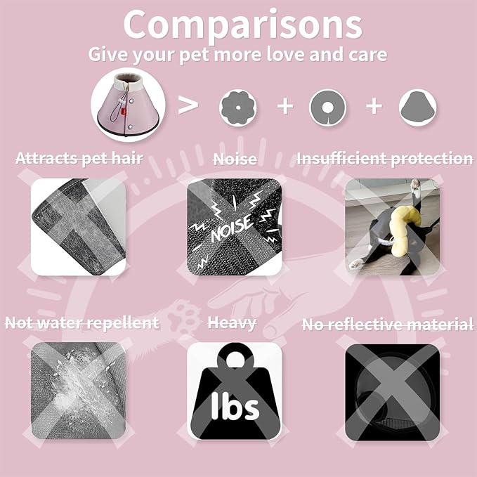 Agape Soft Cone for Cats & Small Dogs, Comfy Pet Cone to Stop Licking, Adjustable Cat E Collar Alternative After Surgery, Protective Elizabethan Collar for Pup & Kitty, Water Repellent Recovery Cone-PawvioPets