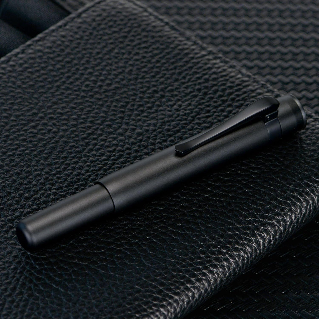 Hongdian M2 Black Forest Mini Fountain Pen, Long Blade Nib & Sleek Shape Aluminium Short Pocket Travel Pen (Matte Black)