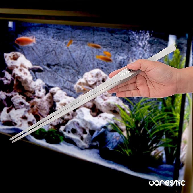 2 Pcs 15 Inch Tweezers, Heavy Duty Reptile Feeding Tongs, Aquarium Tongs, Reptile Tweezers Feeding, Reptile Tongs, Straight and Curved Long Tweezers for Aquarium and Terrarium-PawvioPets