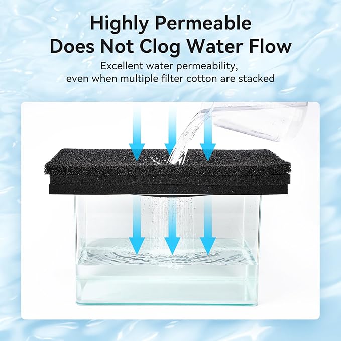 Aquarium Filter Sponge Pad, Filter Media Foam Sponges, Filter Accessories for Fish Tanks and Ponds (18.5"x18.5"x1.6", 20PPI, 1 Pack)-PawvioPets