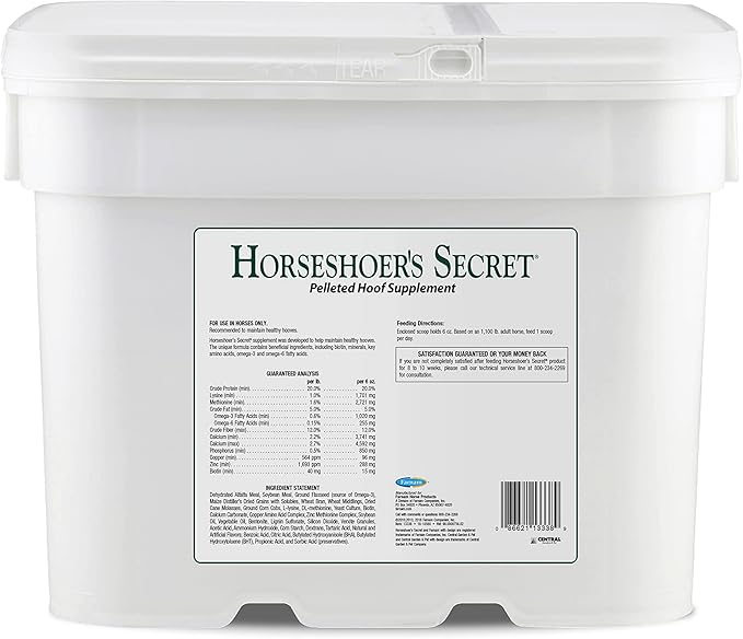 Farnam Horseshoer's Secret Pelleted Hoof Supplements, Promotes healthy hoof growth, maintains hoof walls & supports cracked hooves, 38 lbs., 100 day supply-PawvioPets