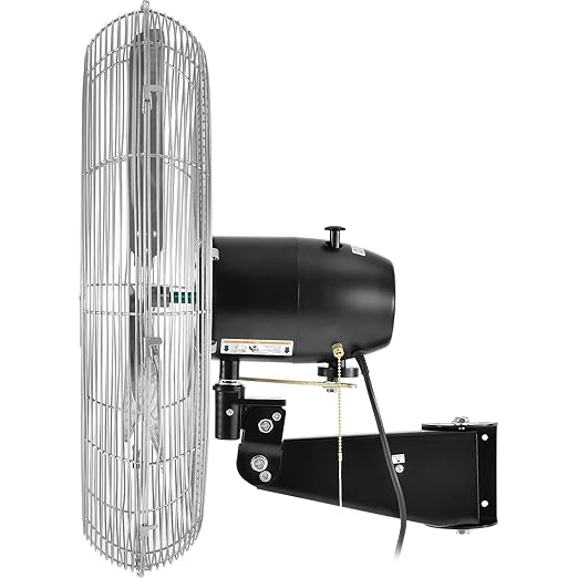 Global Industrial Deluxe Wall Mount Fan, 30" Diameter, Fixed and Oscillating Head, 3 Speed, 10,000 CFM at 1100 RPM, 1/2 HP, Tilting Head, For Indoor Use Only-PawvioPets
