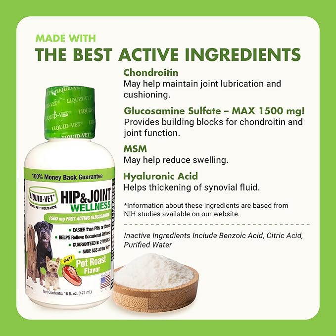 by Cool PET Holistics LVDJW-PR-04PK-16U Hip & Joint Dog Joint Supplement, 16 oz-PawvioPets