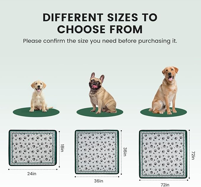 Gardner Pet Washable Dog Pee Pads, 72'' x 72'' Non Slip Dog Mats with Great Urine Absorption, Reusable Puppy Pee Pads for Potty Training - 1 Pack-PawvioPets