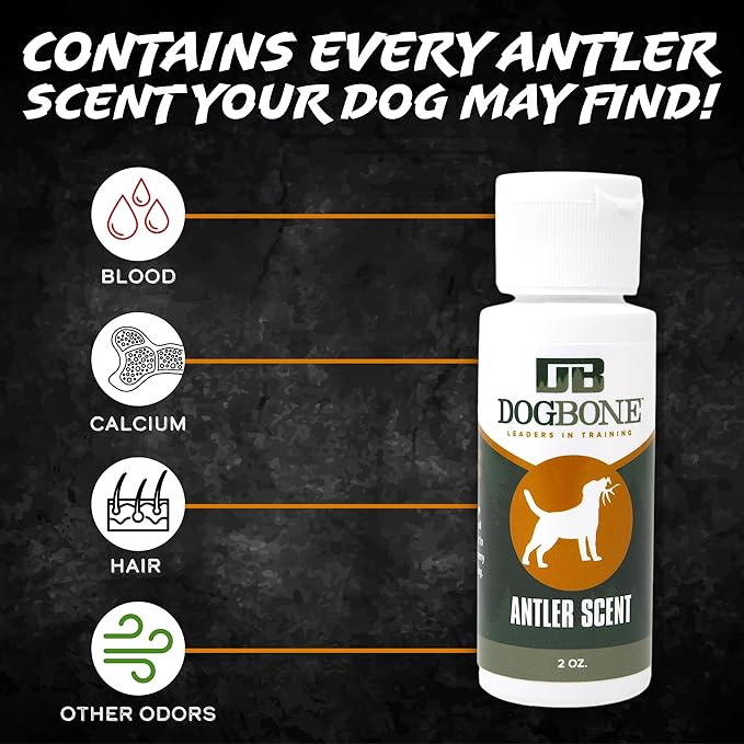 DogBone Shed Hunting Dog Training Kit – Train Your Puppy to Find Deer Antlers - Includes 2 oz Scent for Nosework & Flexible Floating Dummy for Retrieving - Perfect for Whitetail Hunters-PawvioPets