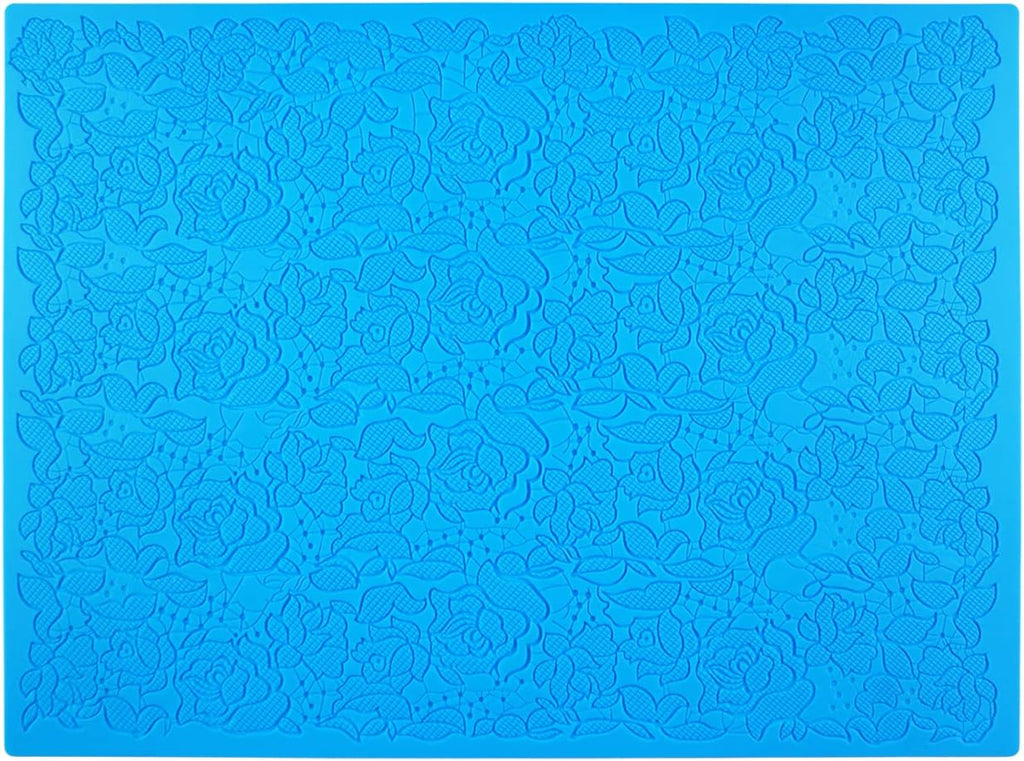 Embossing Lace Fondant Molds, Silicone Cake Fondant Mat, Rose Impression Lace Mold, Multi Circle Flowers Lace Mat Wedding Cake Decoration Tool