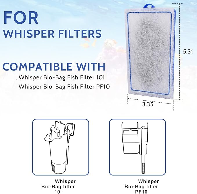 9 Count Assembled Medium Filter Cartridges Compatible with Tetra Whisper Bio-Bag Filters 10i PF10 Reptofilter 90 GPH Medium Replacement Filter Cartridges for Whisper Filter & Aquariums-PawvioPets