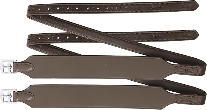 Exion Wide Stability Stirrup Leathers for English Saddles | Premium Cowhide Leather | Enhanced Leg Stability & Comfort | Sizes: 48" to 62"-PawvioPets