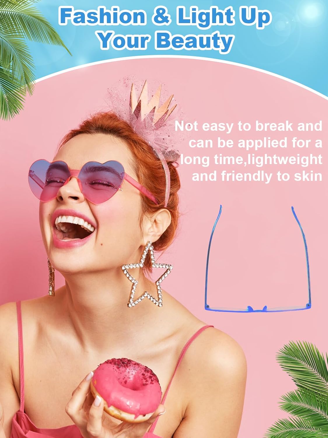 12 Pairs Heart Shaped Sunglasses for Women Colorful Glasses Fun Trendy Transparent Heart Sunglasses Party Favor (Gradient Pink Blue)